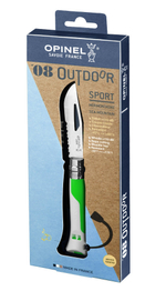 Складной туристический нож Opinel №8 Fluo Green, нержавеющая сталь, зеленый