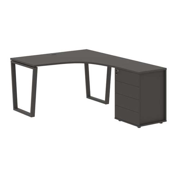Стол эргономичный с тумбой EVCET 1318(R) 1360х1880х750 EDIS