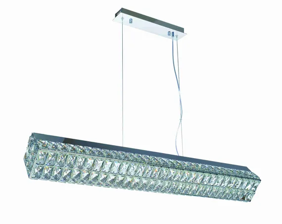 Люстра подвесная светодиодная NewRgy 2809R/41W CHROME+CLEAR, 41 Вт, хромированная и прозрачная