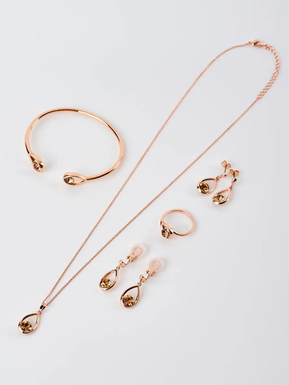 Серьги-капли Белла с кристаллами Swarovski шампань