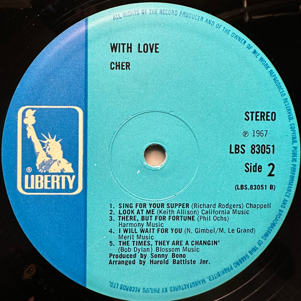 Cher - With Love, Cher (Англия 1967г.)