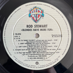 Винтажная виниловая пластинка LP Rod Stewart Blondes Have More Fun (Испания 1978) Da Ya Think I'm Sexy