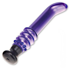 Фиолетовый вибромассажер G-Spot из стекла, 19 см