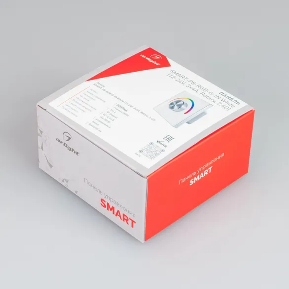 Панель SMART-P8-RGB-G-IN White (12-24V, 3x4A, Rotary, 2.4G) (Arlight, IP20 Пластик, 5 лет) 033764