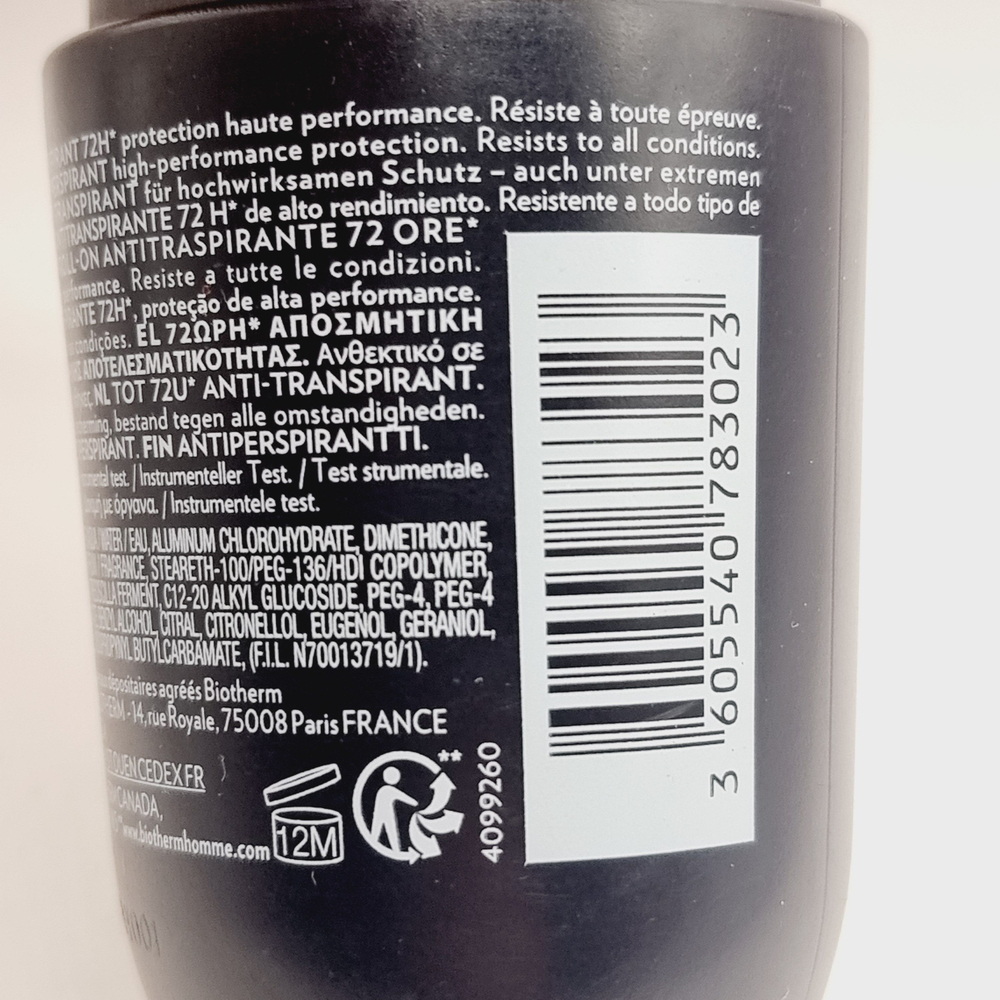 Biotherm Homme Шариковый дезодорант-антиперспирант Day Control Roll 72 часа для мужчин 75 мл (из Финляндии)