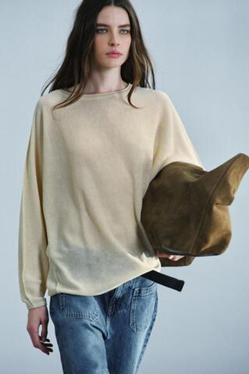 ZARA ШИРОКИЙ ВЯЗАНЫЙ СВИТЕР, ЭКРЮ