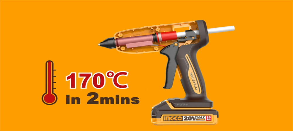 Аккумуляторный клеевой пистолет INGCO CGGLI2003 INDUSTRIAL 20 В 11.2 мм