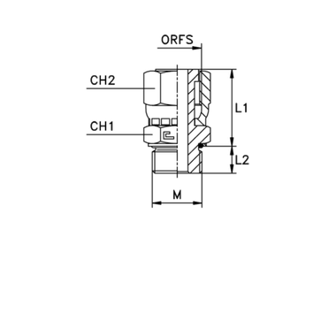 Штуцер FH D06 ORFS 9/16 - 10x1 (обжатая гайка)