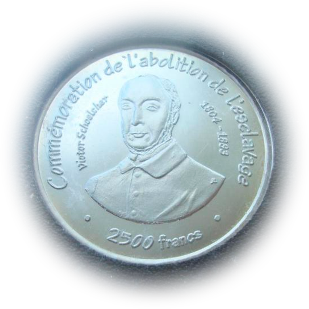 Того 2500 франков 2007 Виктор Шельшер Отмена рабства Проба Essai СЕРЕБРО