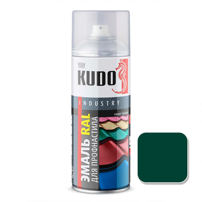 Эмаль аэрозольная для металлочерепицы KUDO KU-06005R Мох (РАЛ 6005) 520мл