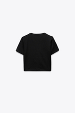 УКОРОЧЕННАЯ ФУТБОЛКА С КОРОТКИМИ РУКАВАМИ — ZARA