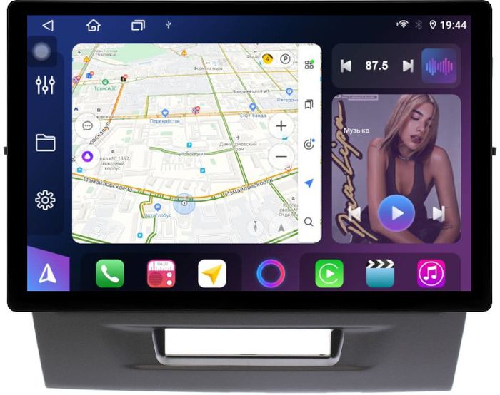 Магнитола для Suzuki Vitara 2014-2022 (штатная КЗВ) - FarCar GX877 монитор 13" 2K QLED на Android 13, TS10, 6+128, CarPlay, 4G SIM-слот