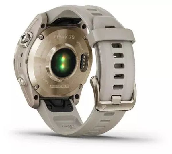 Умные часы Garmin  Fenix 7S Sapphire Solar  Cream Gold Titanium with Light Sand Band (010-02539-21)