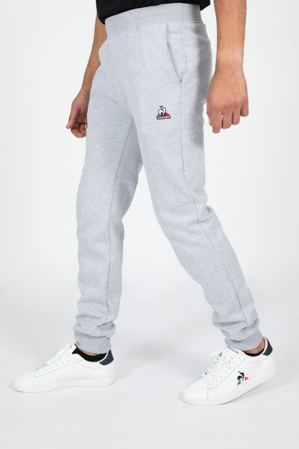 Мужские теннисные брюки Le Coq Sportif ESS Pant Slim No.2 M - светло-серый меланж
