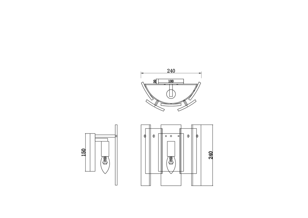 Настенный светильник (бра) Freya FR5198WL-01BS