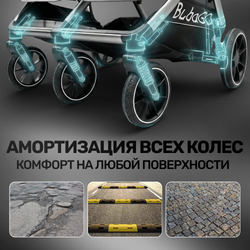 Прогулочная коляска для двойни BubaGO DUO X
