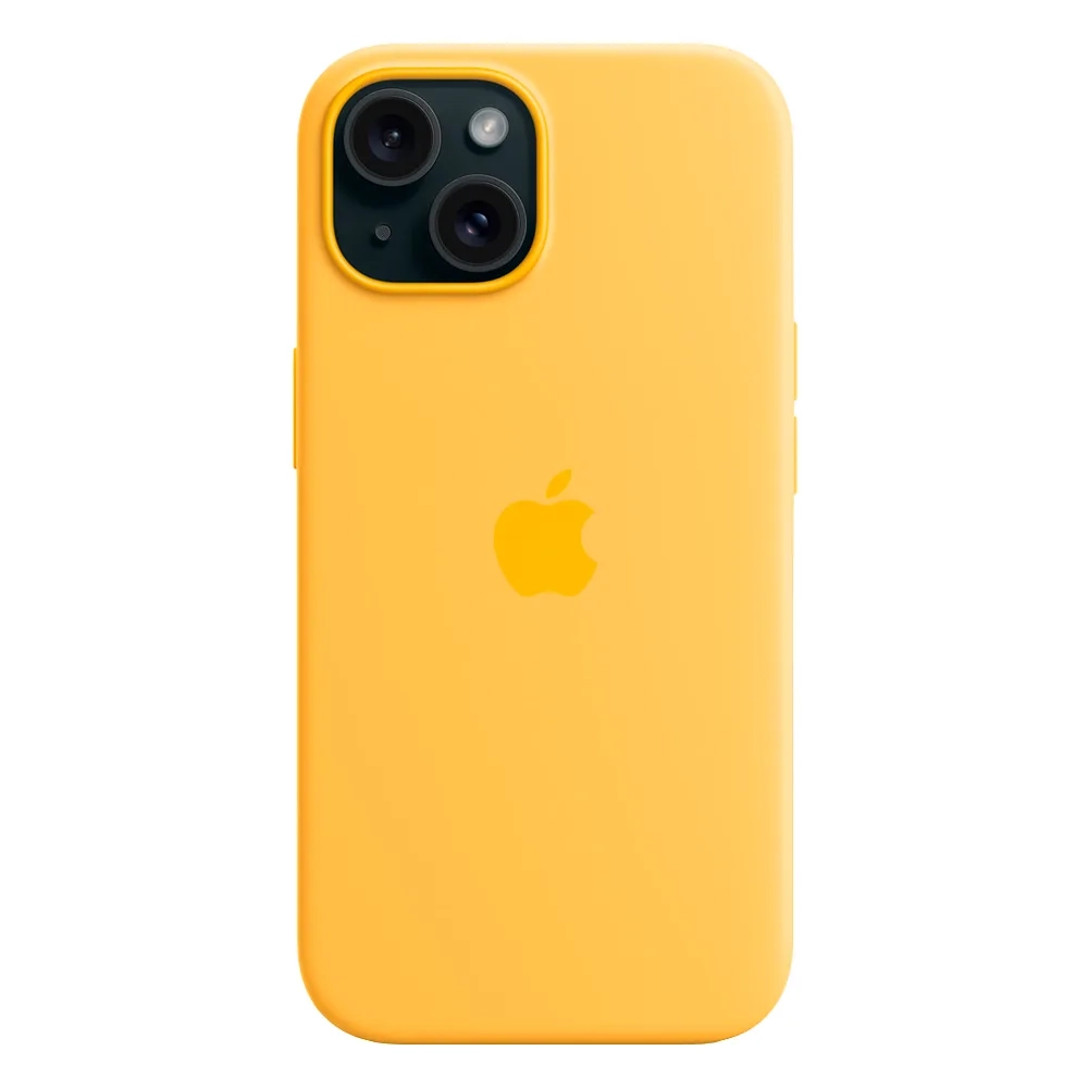 Силиконовый чехол с поддержкой MagSafe Apple Silicone Case для iPhone 15, Sunshine (Лучезарный желтый)