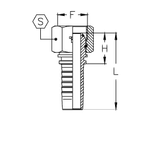 Фитинг DN 10 BSP (Г) 1/2 (90) (накидная гайка) (o-ring)