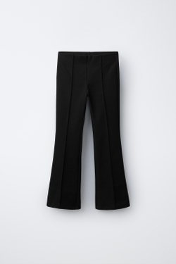 ZARA ЛЕГИНСЫ FLARE ИЗ ТРИКОТАЖА РОМА, ЧЕРНЫЙ