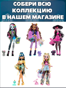 Кукла шарнирная подвижная Monster High Клодин Вулф