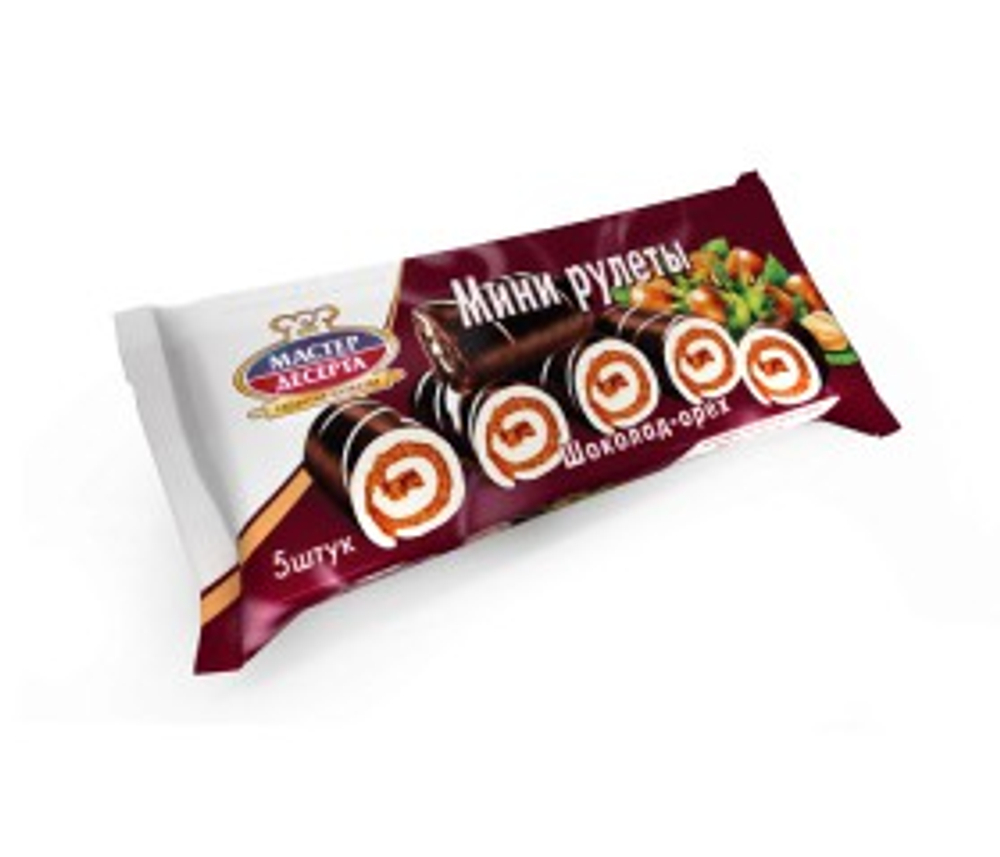 Мини-рулеты Мастер Десерта нач. шоколадно-ореховой 175г (15шт)