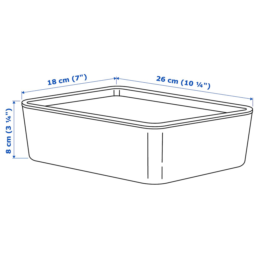 IKEA KUGGIS  (ИКЕА КУГГИС)  -  Контейнер с крышкой - белый 18x26x8 см