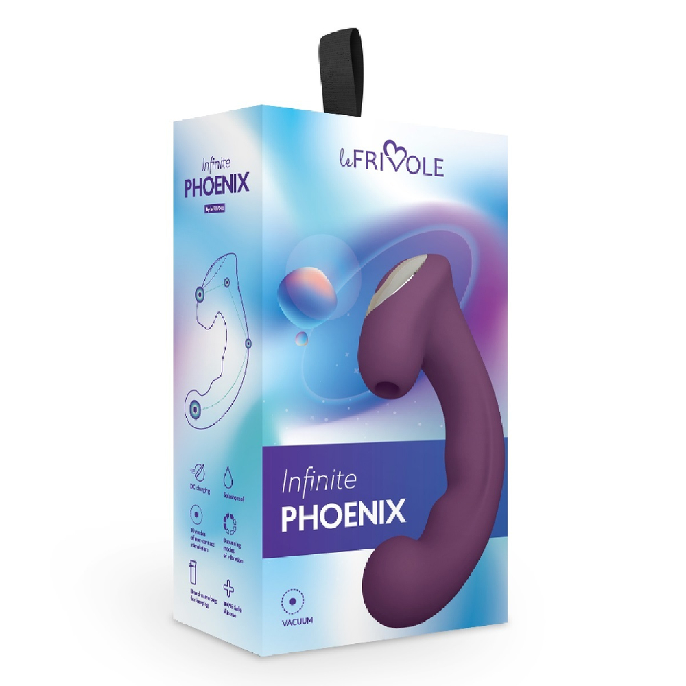 Вакуумный стимулятор клитора с вибратором Phoenix сливовый 18 см