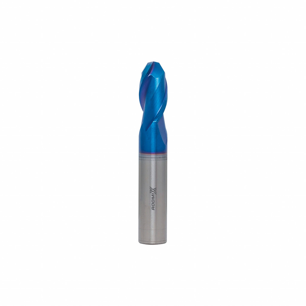 Концевая сферическая фреза 4 зуба, HRC 65, Nano Blue 20x40x100 R10
