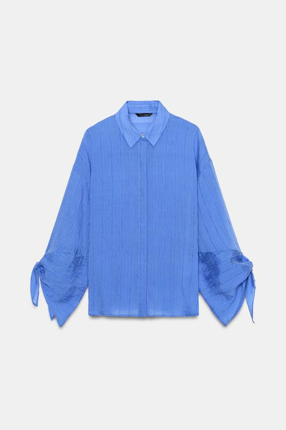Рубашка в полоску с завязками - ZARA