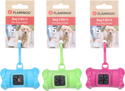 Контейнер пластиковый для уборочных пакетов 8x4,5x4,5см, с 1 рулоном, Flamingo