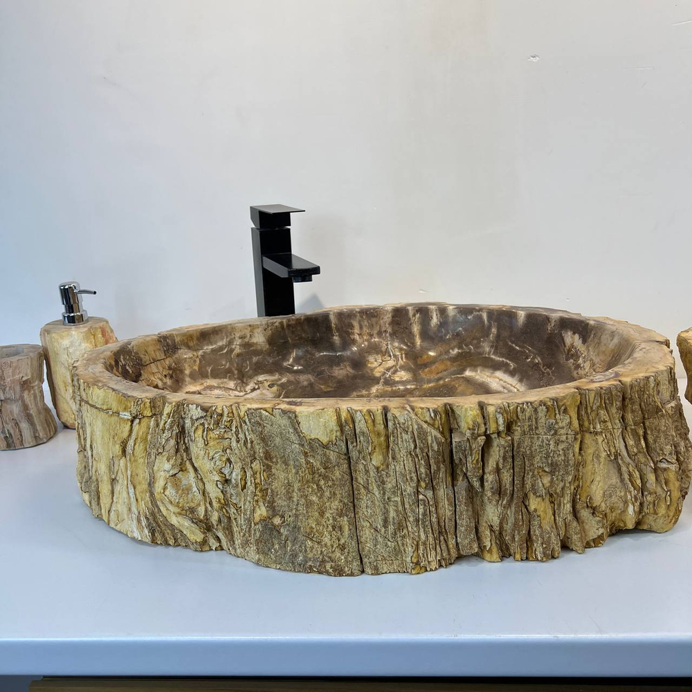 Раковина из окаменелого дерева ПАРА! OD-66906 70x47x15 из натурального камня
