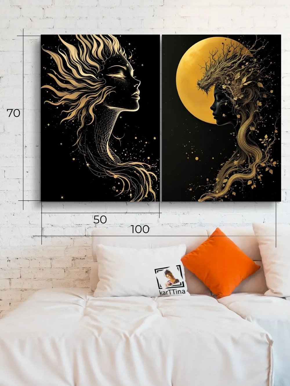 Картина Корона света, модульная 50x70см 2шт.