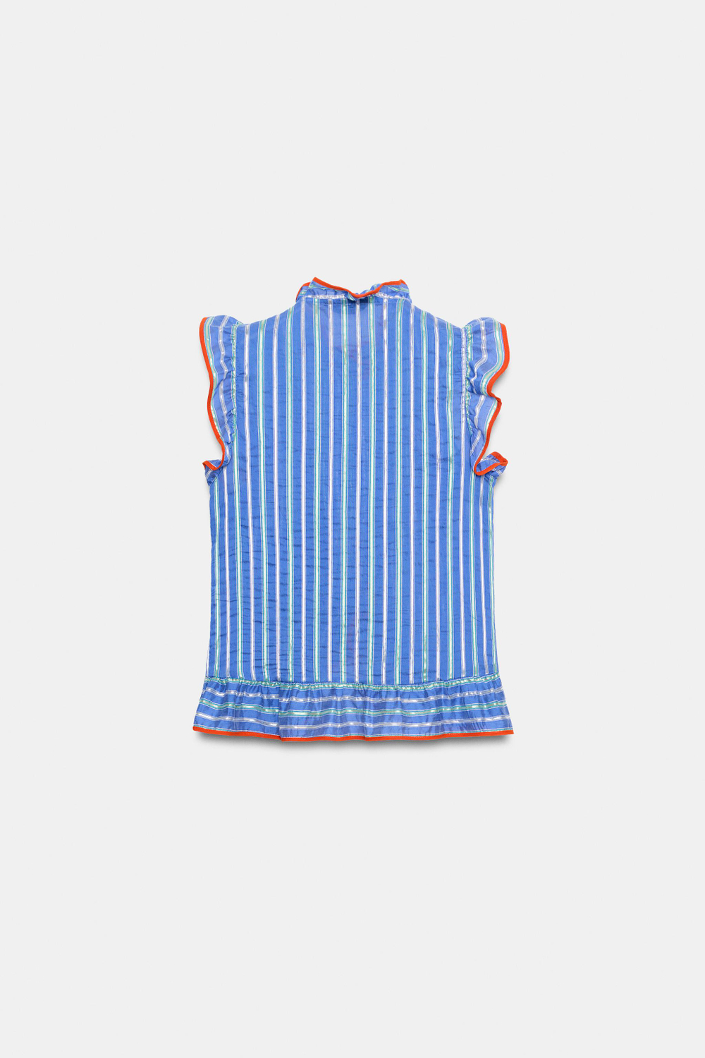 РУБАШКА В ПОЛОСКУ С ВОЛАНАМИ — ZARA