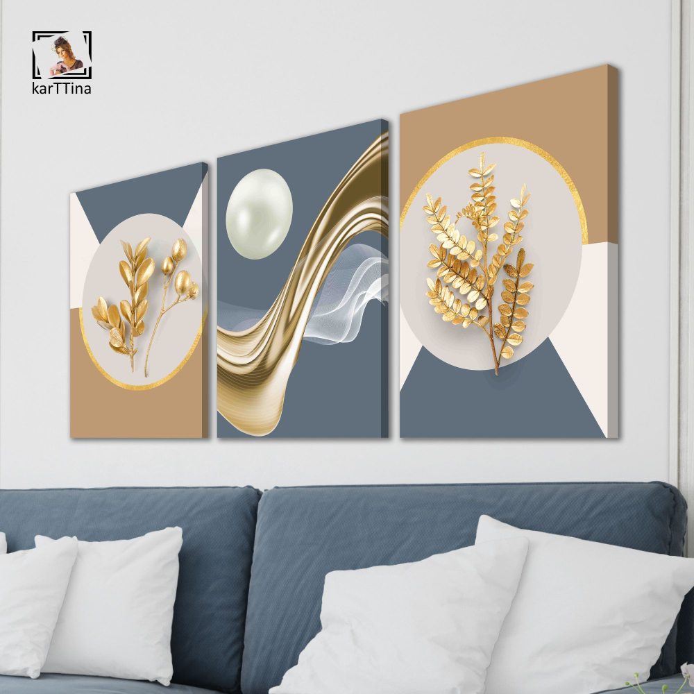 Картина karTTina "Золотые ветки", 150 см х 70 см