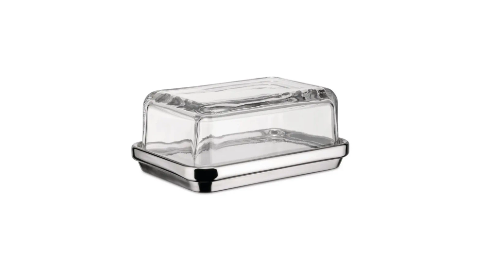 Alessi Стальная масленка со стеклянной крышкой ES03