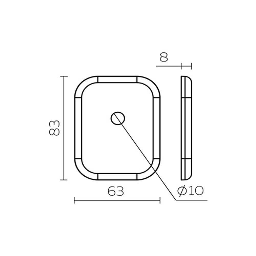 Декоративная накладка под шток FUARO ESC 486-O SQ XL BL-24 черный /41007/ (1 шт)