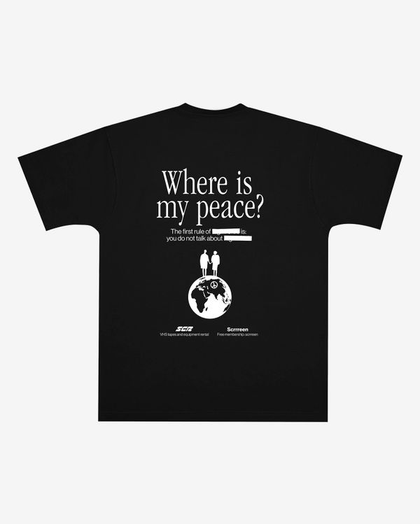 Футболка Where is my peace черная - фото 2