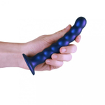 Синий фаллоимитатор Beaded G-Spot - 17 см. (Цвет: синий)