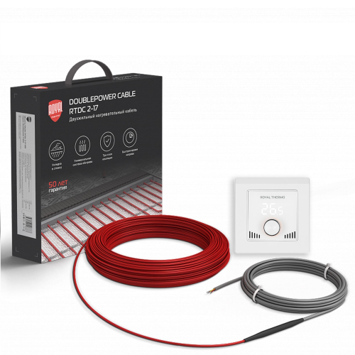 Кабель нагревательный Royal Thermo RTDC 2-17-600 с терморегулятором RTI-16