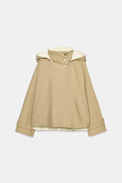 ZARA ДВУБОРТНАЯ КУРТКА WATER-REPELLENT — ZW COLLECTION, СВЕТЛЫЙ ЖЕЛТО-КОРИЧНЕВЫЙ