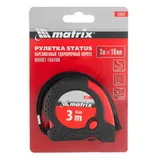Рулетка Status Magnet fixation,3 м х 16 мм,обрезиненный корпус,зацеп с магнитом Matrix — фото 6