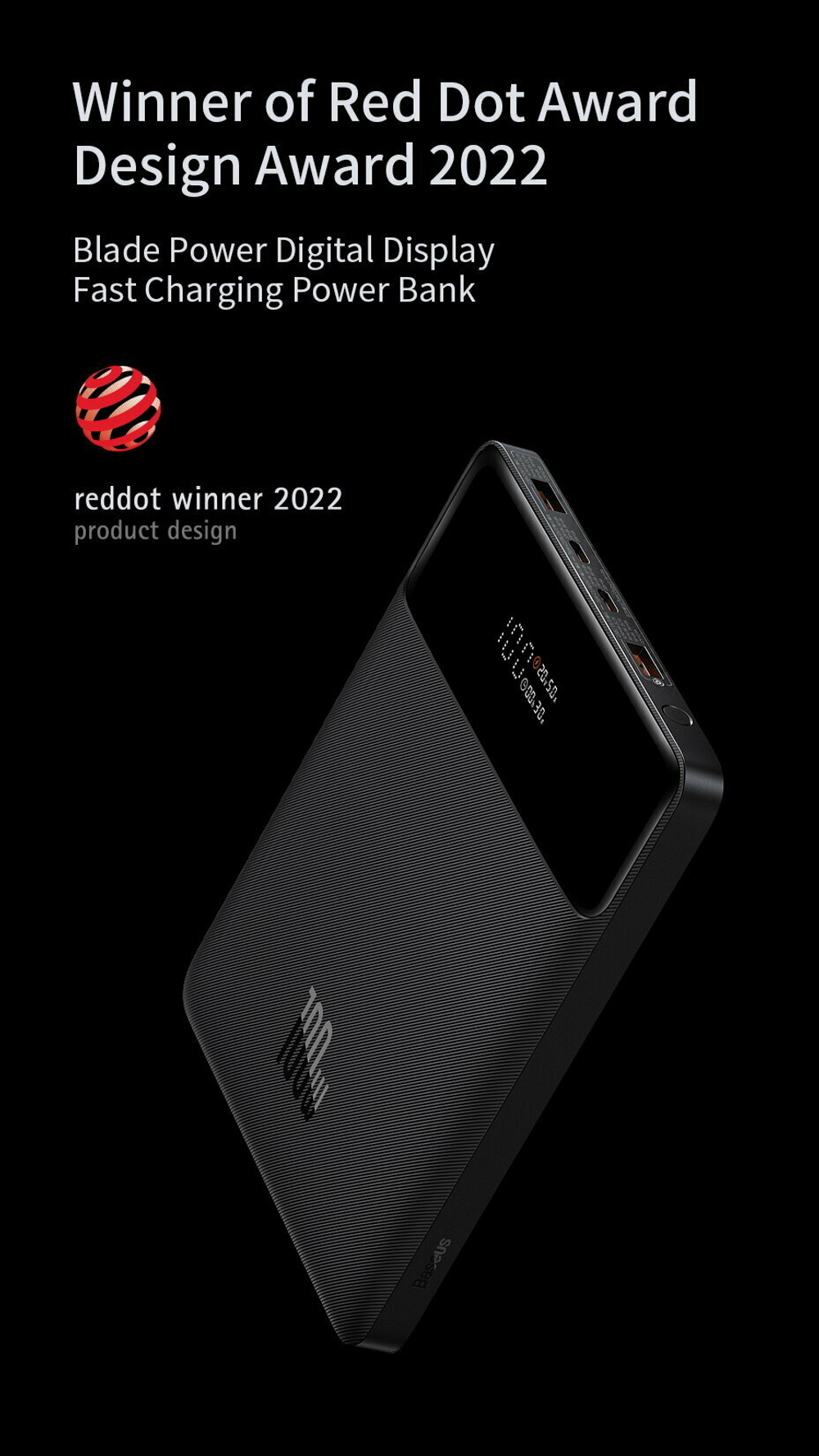Внешний аккумулятор повербанк чёрный Power Bank 20000mAh 100W BASEUS PPBLD100-X