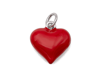 Подвеска Сердце с эмалью (объемная, двусторонняя), 13мм