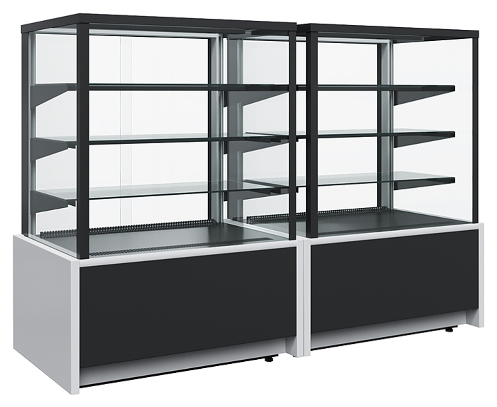 Витрина кондитерская Carboma KC70 VM 1,3-1 Light Техно (9006-9005, черная)
