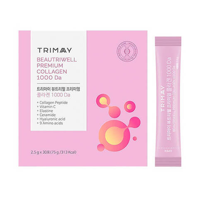 Trimay BeautriWell Premium Collagen 1000 Da (2.5gx30 шт) биологическая активная добавка с морским коллагеном, вит.С и гиалурон.кислотой
