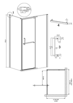 Душевое ограждение Grossman Pragma 100.K33.03.100.21.02-200.K33.03.80.21.02 (100х80х195) распашная(левая),черный матовый,стекло шиншилла,2 места