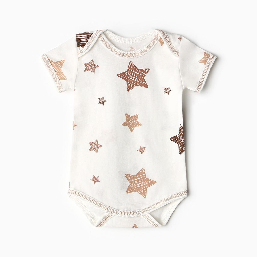 Боди Звездочки с коробка рукавом, р. 86 , молочный 9932285 (Bloom Baby)