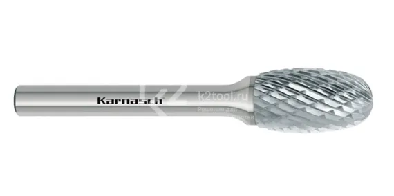 Борфреза твердосплавная Karnasch форма E (овал), 3х6х3х50 мм, универсальная насечка HP-3, без покрытия, арт. 11.3041-005