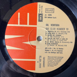 Винтажная виниловая пластинка LP Gil Ventura Джил Вентура, Sax Club Number 13 (Италия 1976)