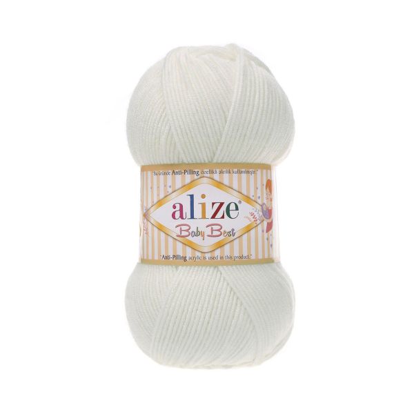 Пряжа Alize (Ализе) Baby Best / уп.5 мот. по 100 г, 240м, 450 жемчужный A